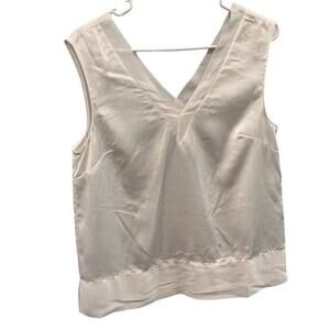 Milly Womens Satin Top Size Medium White Old Money Capsule Quiet Luxury V-neck